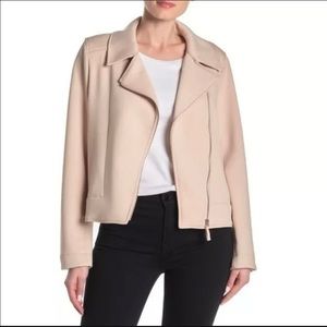 Max Studio Blush Asymmetrical Zip Moto Jacket